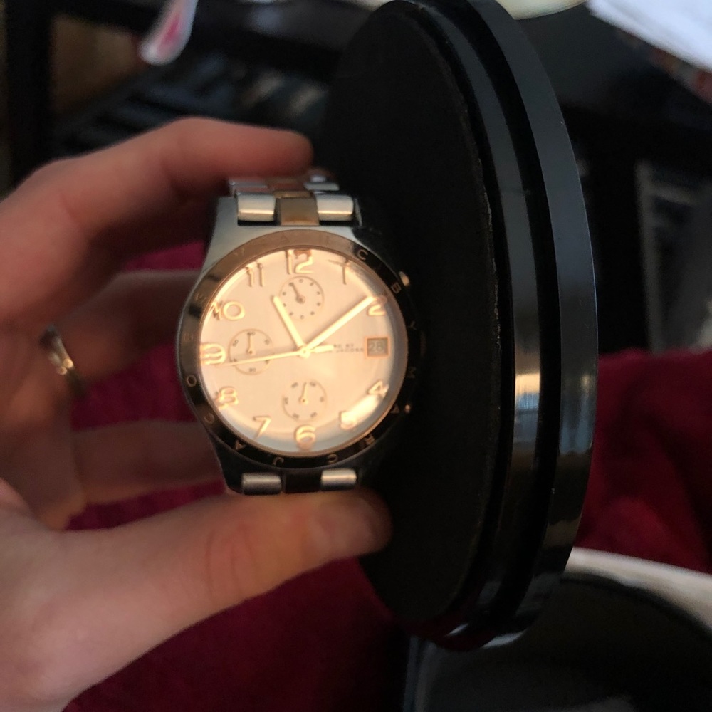 Marc Jacobs silver and rose gold watch